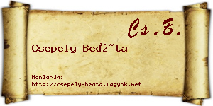 Csepely Beáta névjegykártya